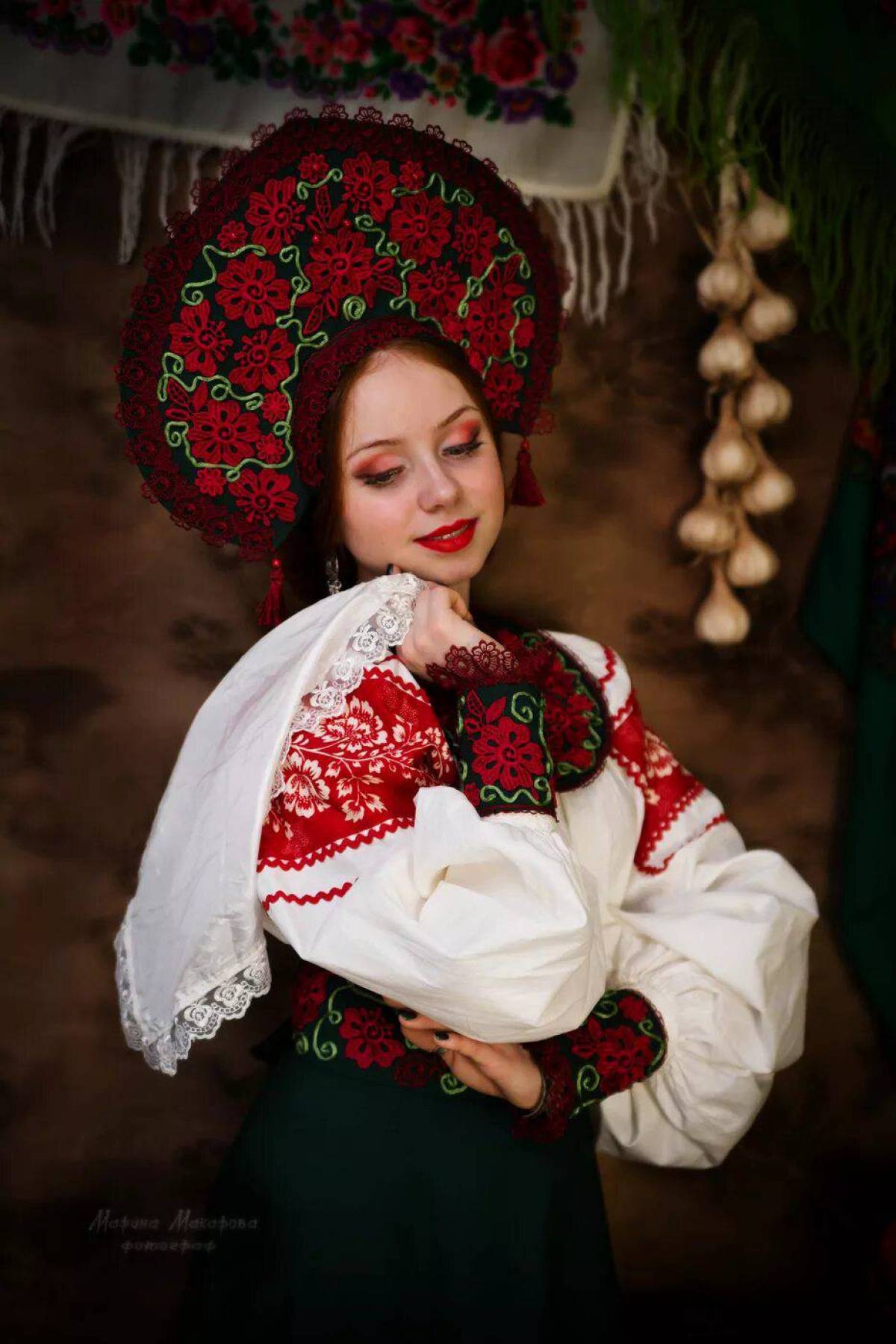 Women in Slavic costumes underwear in Asuncion