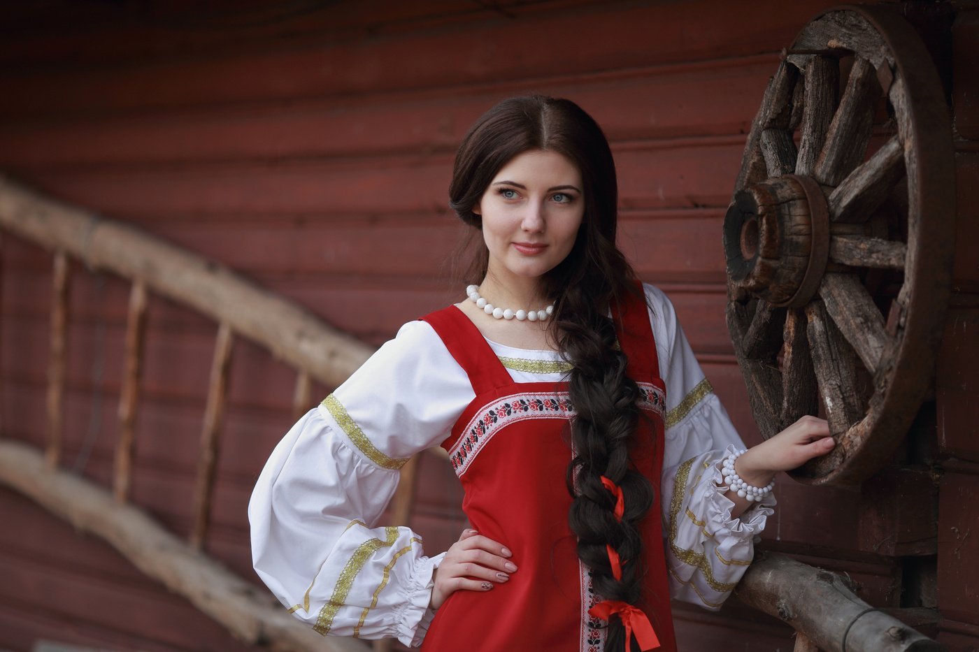 Girls in Slavic costumes in Asuncion